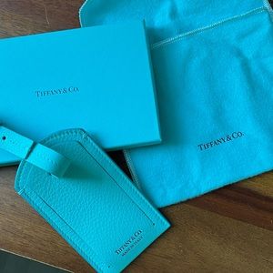Tiffany & Co. Blue Leather Bag Tag Bag Charm - New in Box